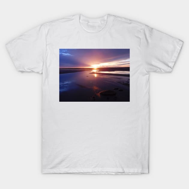 Purple Sunset Road of Light T-Shirt by leiriin